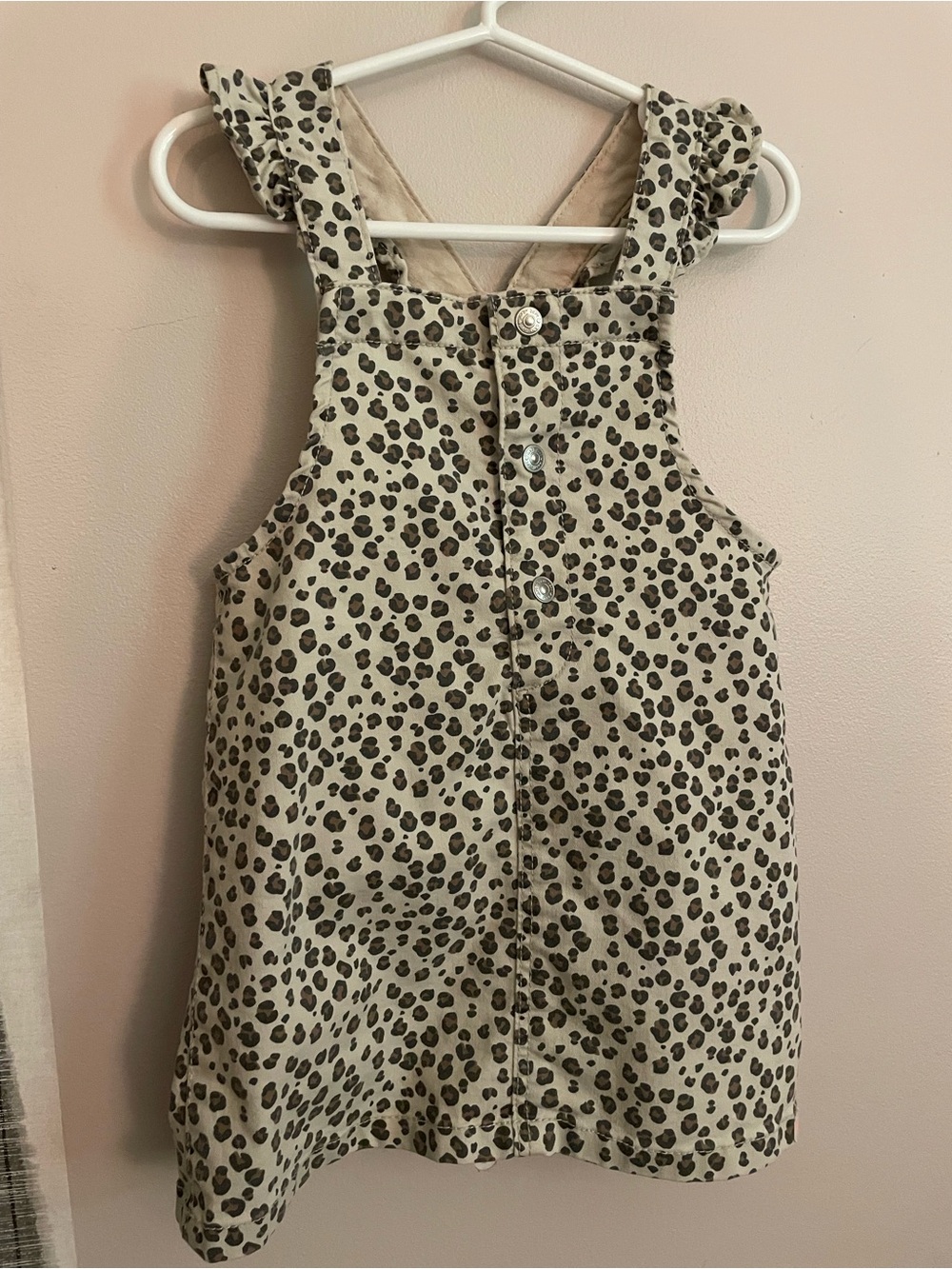 H&M Leopard Print Ruffle-Strap Overall Dress - Picture 2 of 6